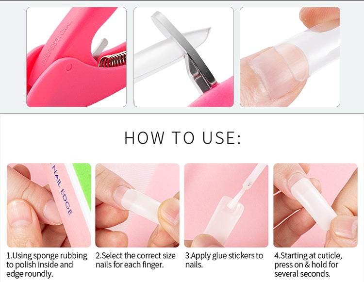 NailPro™ - Kit Profesional de 500 Uñas Acrílicas con Accesorios Completos