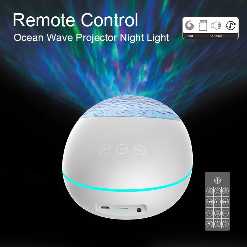 OceanWave™ - Proyector de Luz LED con Efecto de Olas y Altavoz Bluetooth