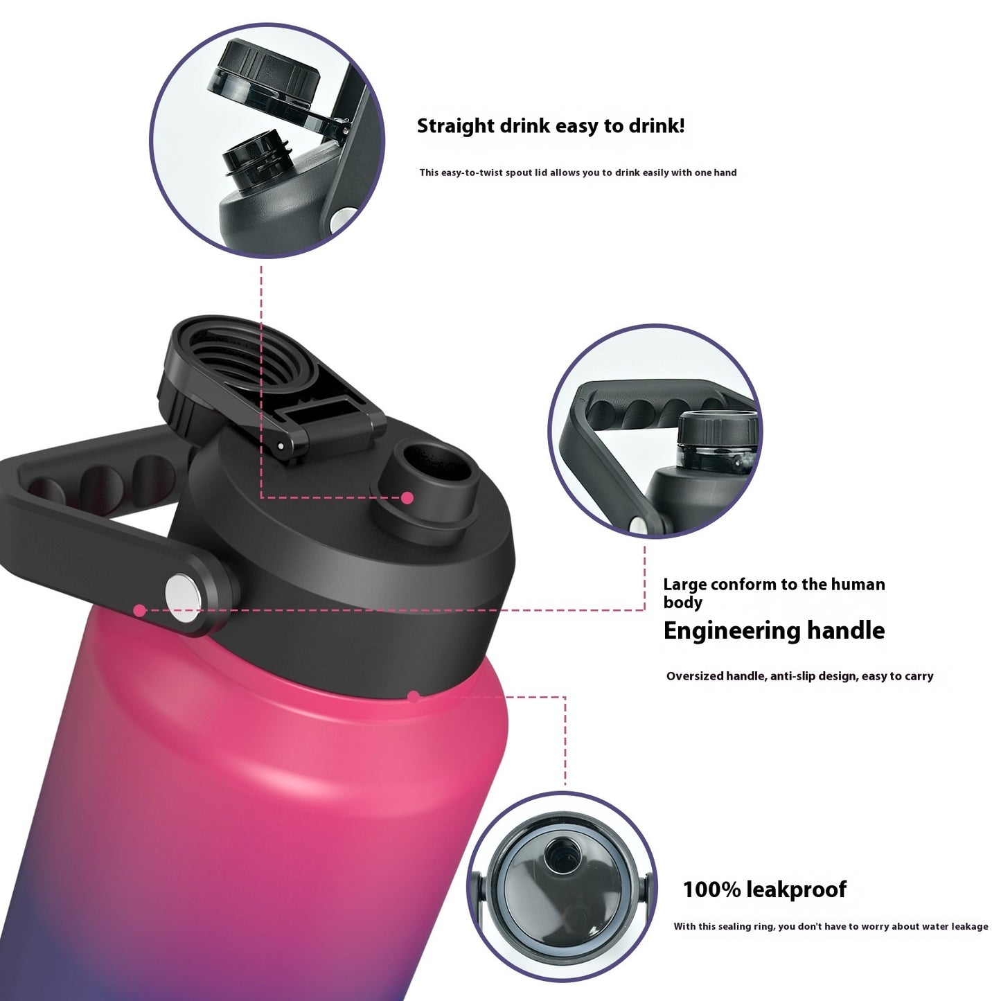 HydroFlow™ - Botella de Agua de Acero Inoxidable con Aislamiento